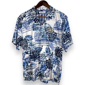 Tommy Bahama Nashville Predators Silk Print Camp Shirt M